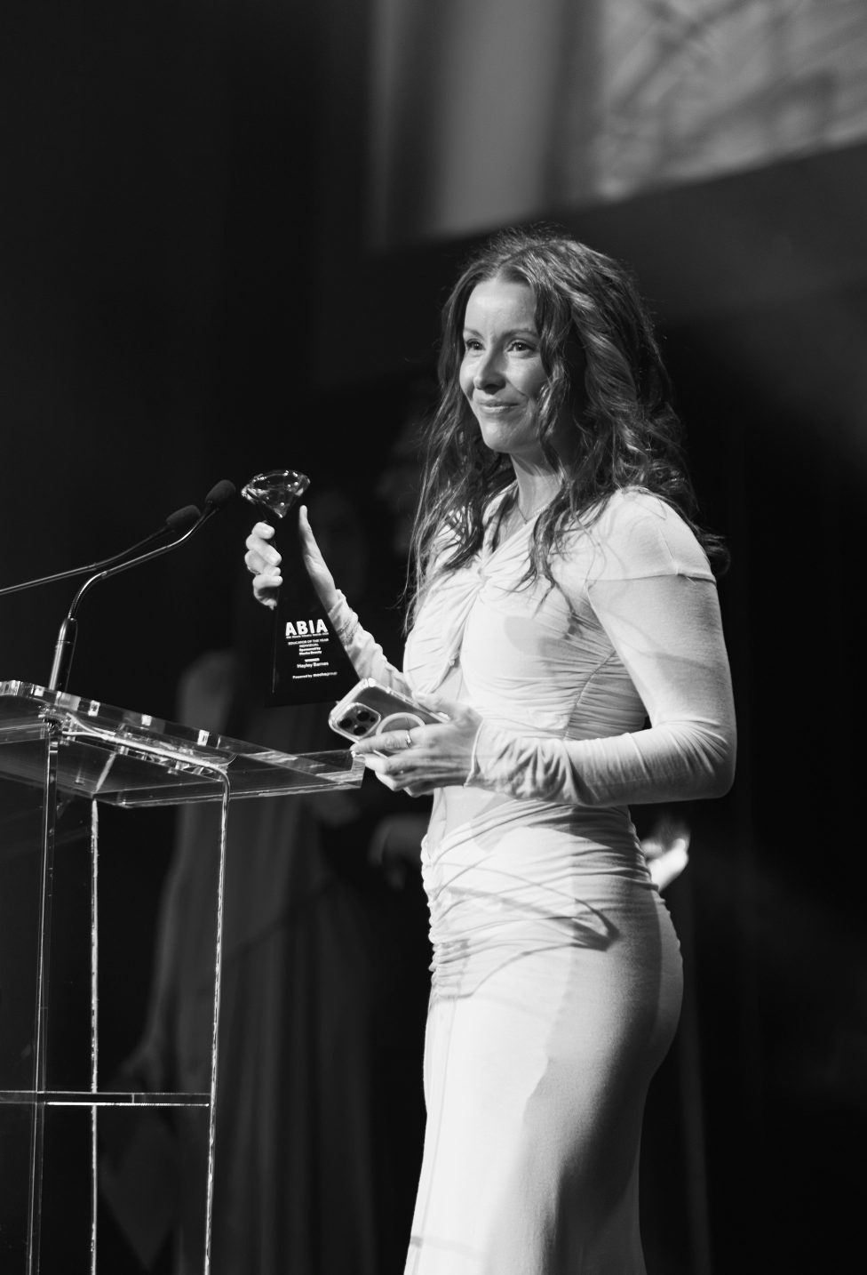 Hayley Barnes accepting her educator award